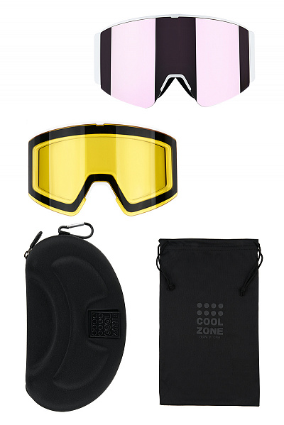 Маска розовая магнитная горнолыжная Cool Zone